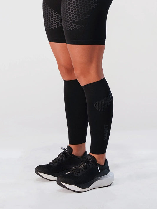 Unisex Performance Compression Calf Guards - Black