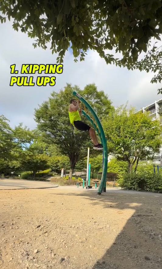 屋外公園でできるHYROX対策トレーニング①キッピングプルアップ